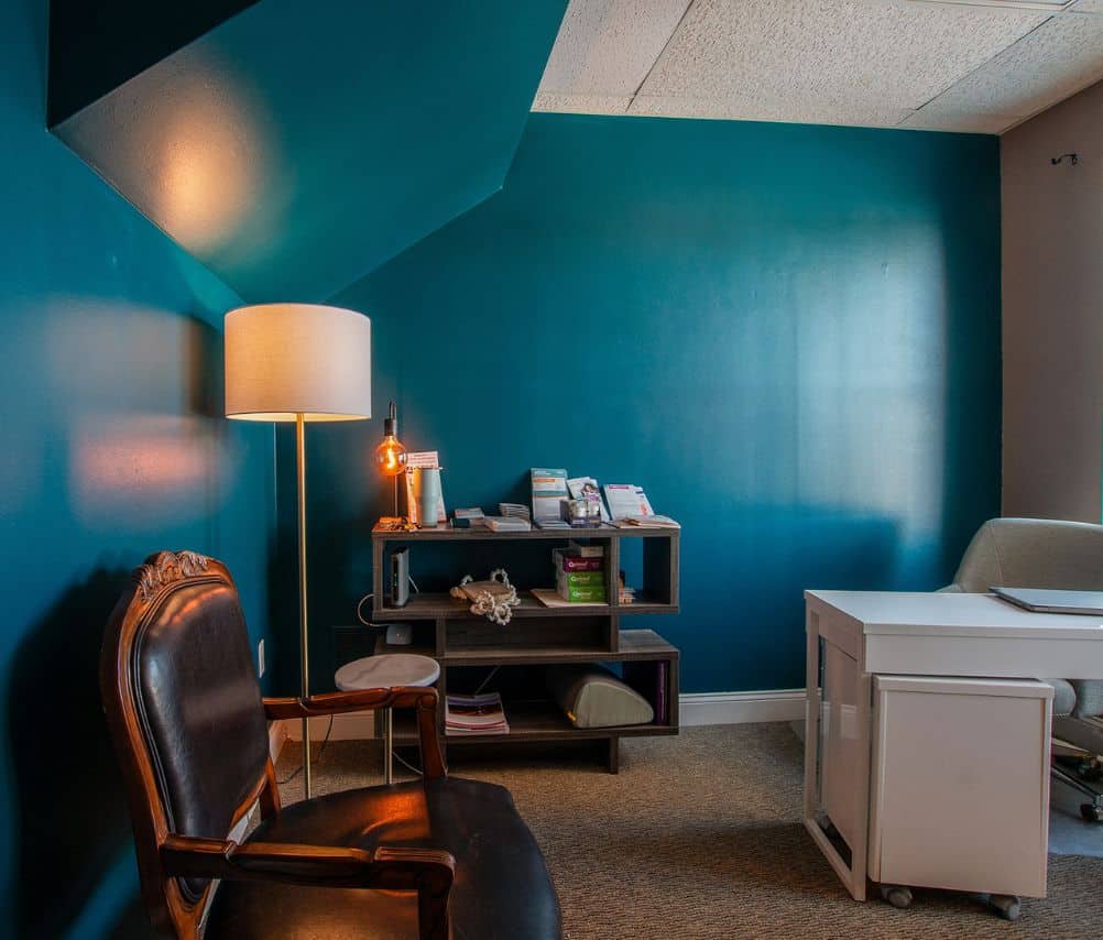 Blue painted room